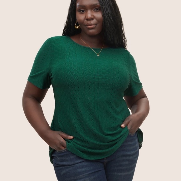 BloomChic Tops - BloomChic Plus Size XL Plain Textured Twist Back T-shirt us14-16